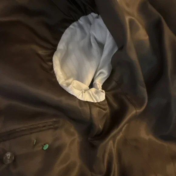 Chaps Mens 40R Houndstooth New Wool Sport Coat Blazer 2 Button Career Brown Fall - Picture 8 of 8